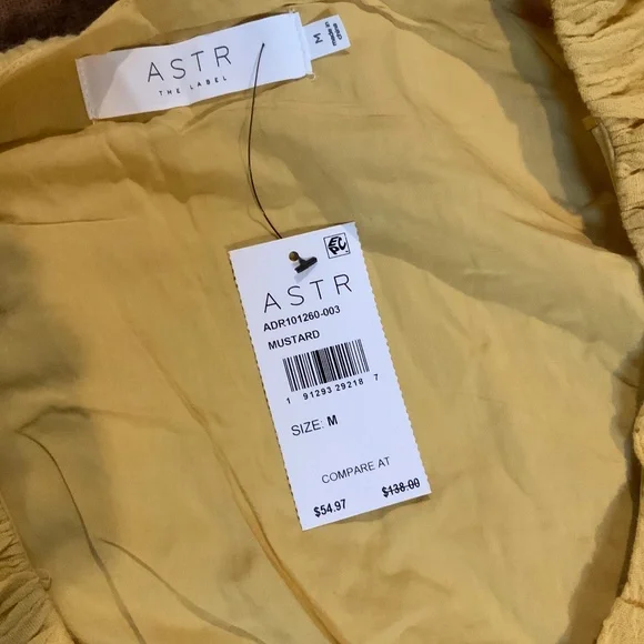 ASTR Butter Yellow M Astr Nordstrom  dress Coquette Balletcore Scandi - Picture 2 of 9
